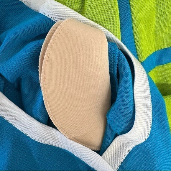 Exclusively Misook Colorblock Cardigan Sweater Medium Statement Buttons Pockets - Picture 7 of 8